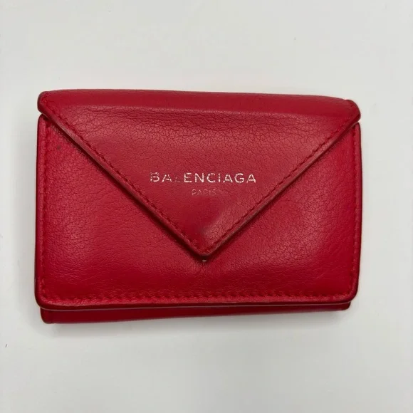 Authentic Balenciaga Mini Papier Trifold Leather Wallet - Picture 1 of 13